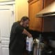 Sprinkling with flour.