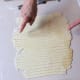 Begin with the longest strips of dough.