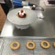 Crisp shortbread donuts with a raspberry and rose water glaze.