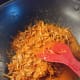 Sambal ikan bilis is cooked as the sambal is thickens.