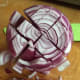This is how I dice my onions to get small squares, cut across each way and down but not all the way through