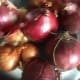 Red onions, shallots, and garlic
