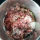 Mash the figs and add the sugar. The mixture looks thick and dry, but the figs will release a lot of juice.
