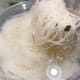 Strain the water and set the rice noodles aside.