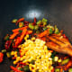 Add the sweet corn.