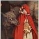 The evil wolf in "Little Red Riding Hood" reminded German children of Napoleon Bonaparte. Illustration by Jessie Willcox Smith, 1911.