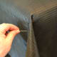 Hand stitch the corners from top to bottom as pinned, removing the pins as you go.