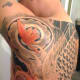 Koi back tattoo in progress