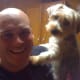 This is my husband posing with a one-year-old Ginger.