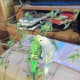 Parakeets snuggling.