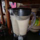 Homemade dog shampoo being blended.