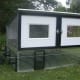 A chicken coop on wheels