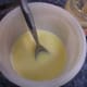 The combined wet ingredients (2 eggs, water, coconut oil, apple cider vinegar).