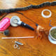 Various toys used to entertain cats.