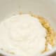 Add the yogurt to the mashed bananas.