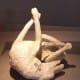 The cast of a dog who died at Pompeii.