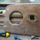 The original platform with cat's play hole.