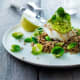 Cod and pearled spelt with Brussels sprouts