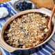 Baked buckwheat "oatmeal" with blueberries and almonds