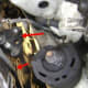 Side motor mount.
