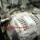 I. Alternator pivot bolt