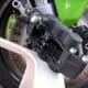 New pads are installed. They will still slide apart very easily, allowing the entire assembly to once more be placed over the brake rotor.