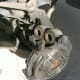The calipers have been compressed as far as possible.
