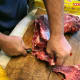 Experience will teach you just where to cut to make a consistent steak.