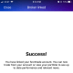 Upon successfully linking your brokerage account with your Yahoo Finance account, a Success message appears on the screen.