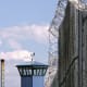Guard tower and fence with razor wire