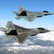 Two USAF F-22 Raptors in Flight