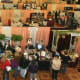 Above the action point of view of a bridal fair