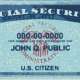 This is a graphic of what a Social Security card looks like. This is not an actual SSN card.