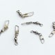 Brass fishing swivels. Because of its exposure to water, fishing tackle is frequently made of brass.
