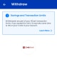 Enter the amount of cash you want to withdraw (in this case, to be transferred to another bank)