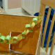 Paper chains are a common decorative item in sukkahs. My daughter's small fingers were perfect for making this one!