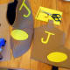 Cut out 2 yellows ovals and the letter "J" out of craft foam sheets.