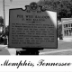 An historical marker on Beale Street in Memphis, TN indicates the spot where Pee Wee's Saloon was located and where the blues was first penned.
