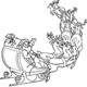 Santa in Sleigh with Reindeer Coloring Page