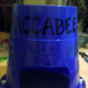 A completed Maccabee helmet, complete with a fierce lion on the front.