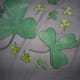 The colored in large and baby shamrocks are perfect for decorating windows and walls on Saint Patrick's Day.
