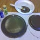 Paint a large and small paper plate with brown paint.