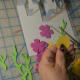 Cut colored flowers.