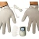 Pain-relief massage gloves.