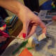 Cut circles from tape.