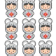 Child in rat costume motifs—use to decorate cards or bookmarks.