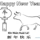 Year of the Ox Coloring Sheet 5—Line Drawing Ox—Landscape