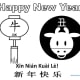 Year of the Ox Coloring Sheet 7—Ox with Black Circle Background—Landscape