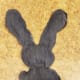 Your completed denim rabbit should look something like this.