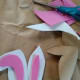 Trace and cut out the bunny ears from your crafting foam. I chose to make one ear bent for the cuteness factor.